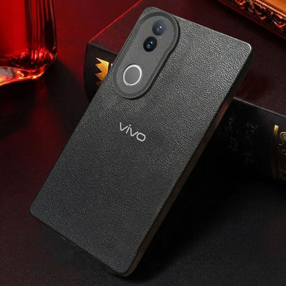 VIVO V50/V50E 5G Solid Color Leather Texture Matte Phone Back Case