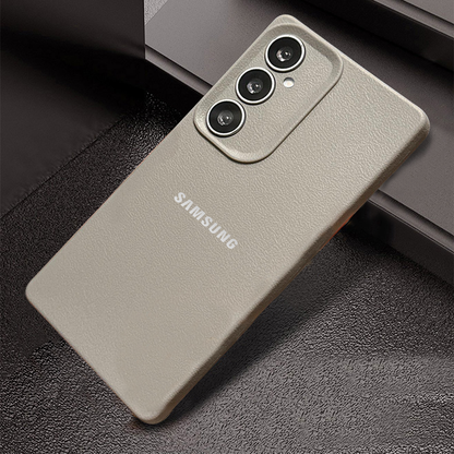 Samsung Galaxy S24fe 5G Solid Color Leather Texture Matte Phone Back Case