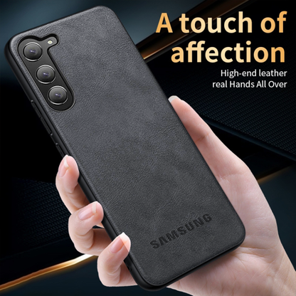 Samsung Galaxy S25 5G Drop Protection | Imposed Logo|Raised Camera Edges Protective Back Leather Case