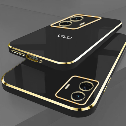 VIVO T1 PRO 5G ULTRA-SHINE GOLD ELECTROPLATED LUXURIOUS  BACK CASE WITH CAMERA PROTECTION