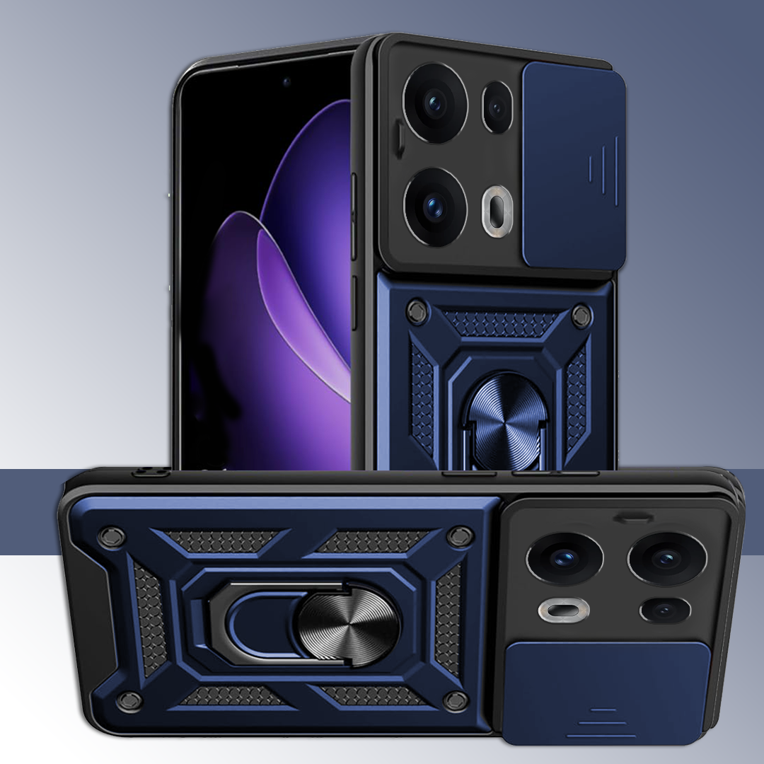 OPPO RENO 13 PRO 5G Armor Military-grade Case With Sliding Camera Cover & 360 Kickstand