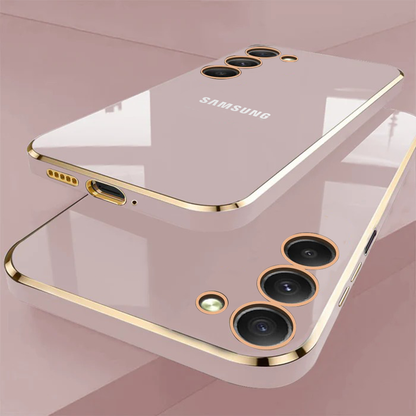 GALAXY S25 5G ULTRA-SHINE GOLD ELECTROPLATED LUXURIOUS  BACK CASE WITH CAMERA PROTECTION