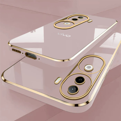 VIVO V40E 5G GOLD ELECTROPLATED LUXURIOUS  BACK CASE WITH CAMERA PROTECTION