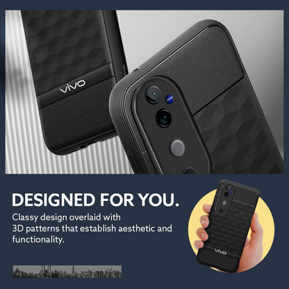 VIVO V40 5G 3D Hexa Cube Design Drop Protection | Camera Protection  TPU Back Case