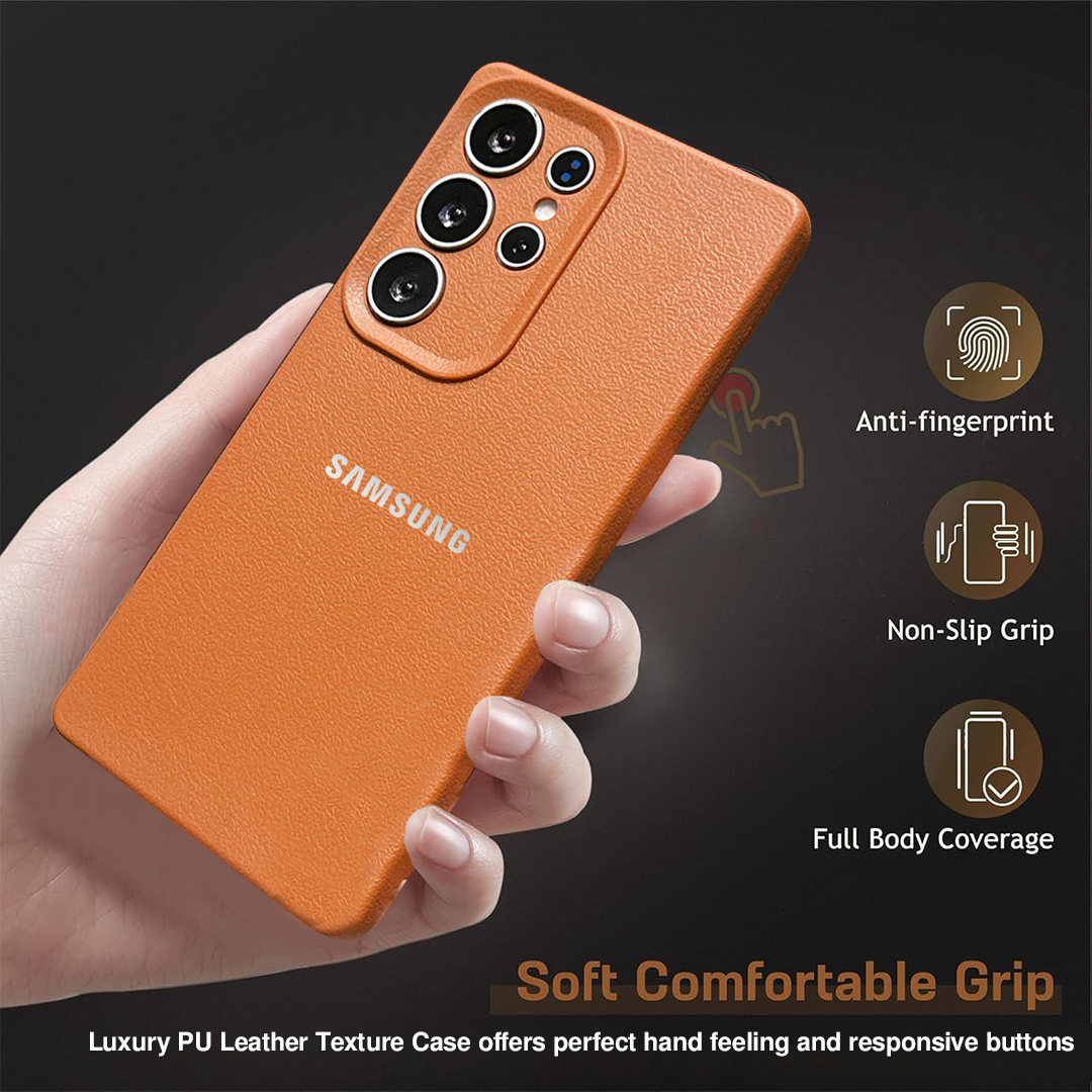Samsung Galaxy S22 Ultra 5G Solid Color Leather Texture Matte Phone Back Case