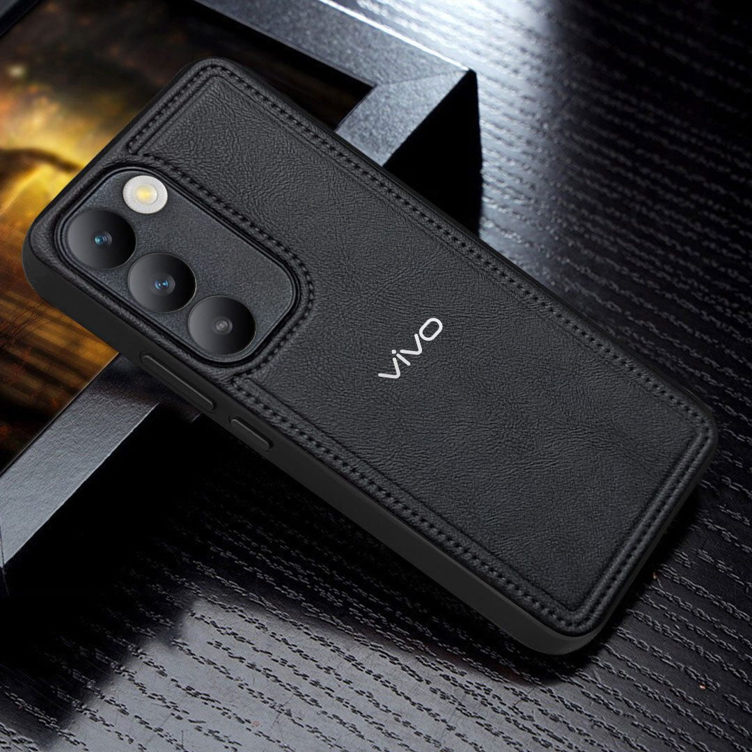 VIVO T3 5G Vintage Leather Stitched Protective Back Case