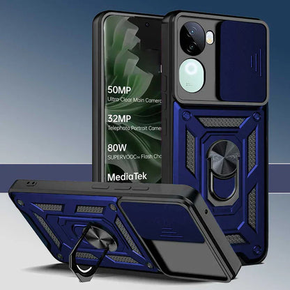 VIVO V40E 5G Armor Military-grade Case With Sliding Camera Cover & 360 Kickstand