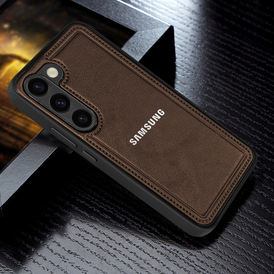 Samsung Galaxy S23 5G Vintage Leather Stitched Protective Back Case