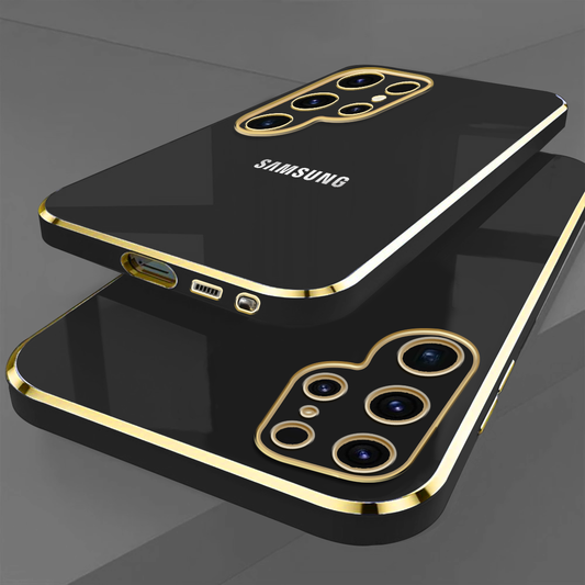 GALAXY S23 ULTRA 5G ULTRA-SHINE GOLD ELECTROPLATED LUXURIOUS  BACK CASE WITH CAMERA PROTECTION