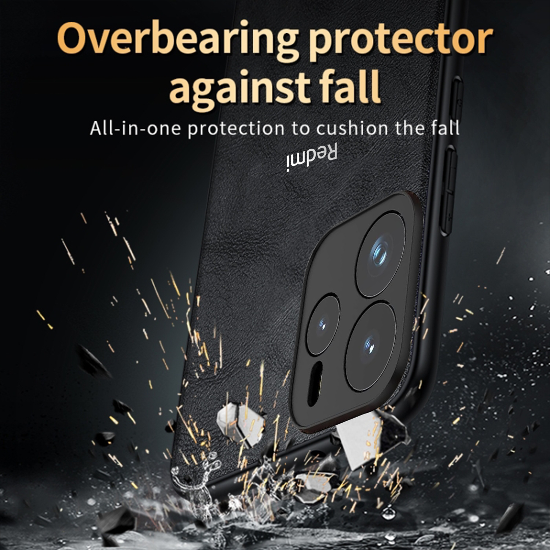 REDMI NOTE 14 5G Business Style PU LEATHER PROTECTIVE BACK CASE WITH CAMERA PROTECTION