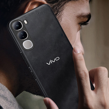 VIVO Y300 5G Business Style PU LEATHER PROTECTIVE BACK CASE WITH CAMERA PROTECTION