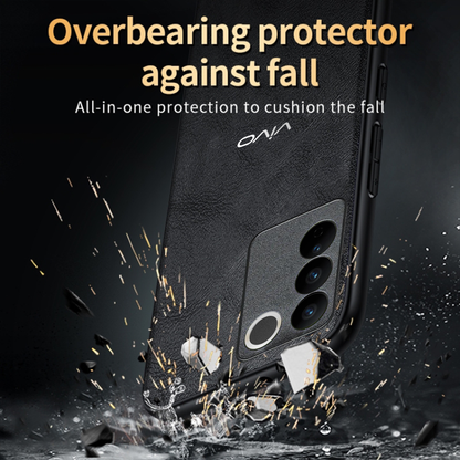 VIVO T3 5G Business Style PU LEATHER PROTECTIVE BACK CASE WITH CAMERA PROTECTION
