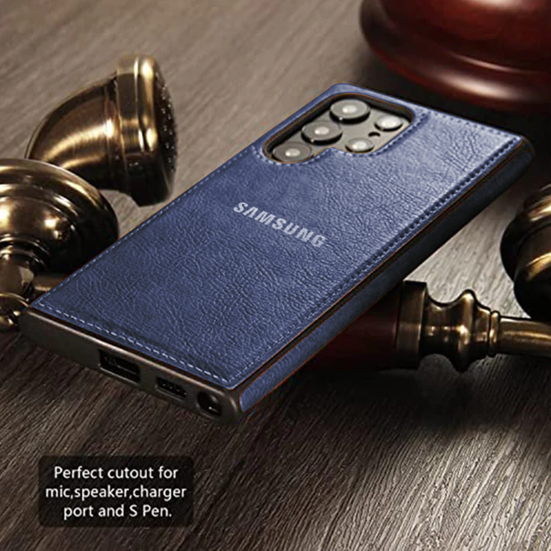 Galaxy S-Series 5G Drop Protection | Raised Camera Edges Protective Back Leather Case