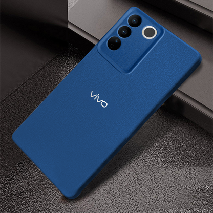 VIVO Y200 5G Solid Color Leather Texture Matte Phone Back Case