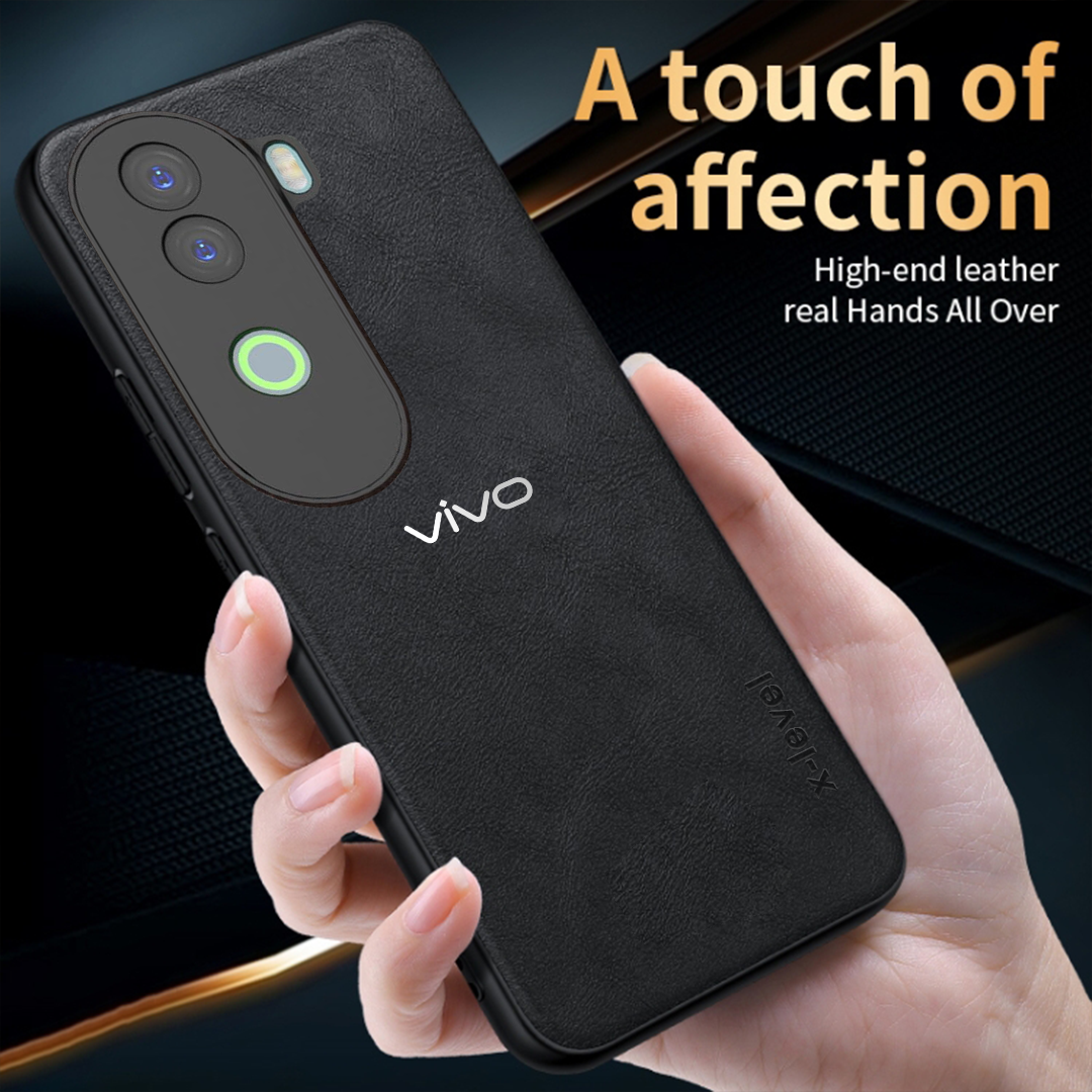 VIVO V40E 5G Business Style PU LEATHER PROTECTIVE BACK CASE WITH CAMERA PROTECTION