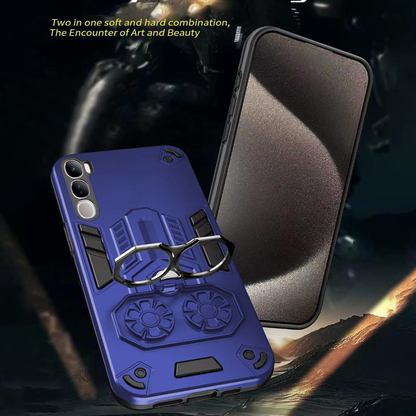 Vivo Y300 5G Armor knight Series Camera Protection 2 in 1 Shockproof Phone Cover with Kickstand
