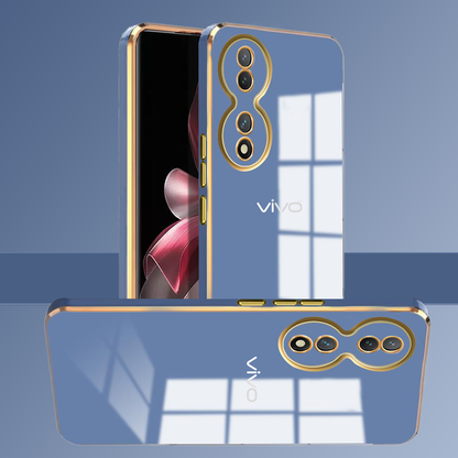 VIVO Y100A 5G ULTRA-SHINE GOLD ELECTROPLATED LUXURIOUS  BACK CASE WITH CAMERA PROTECTION