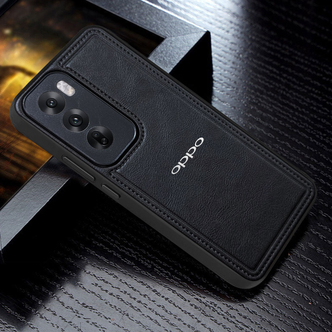 OPPO RENO 12 5G Vintage Leather Stitched Protective Back Case