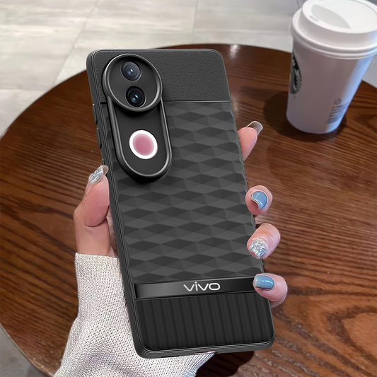 VIVO V50 5G 3D Hexa Cube Design Drop Protection | Camera Protection  TPU Back Case