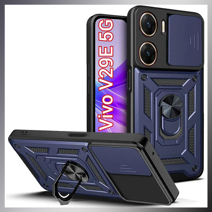 VIVO V29E 5G Armor Military-grade Case With Sliding Camera Cover & 360 Kickstand-BLACK