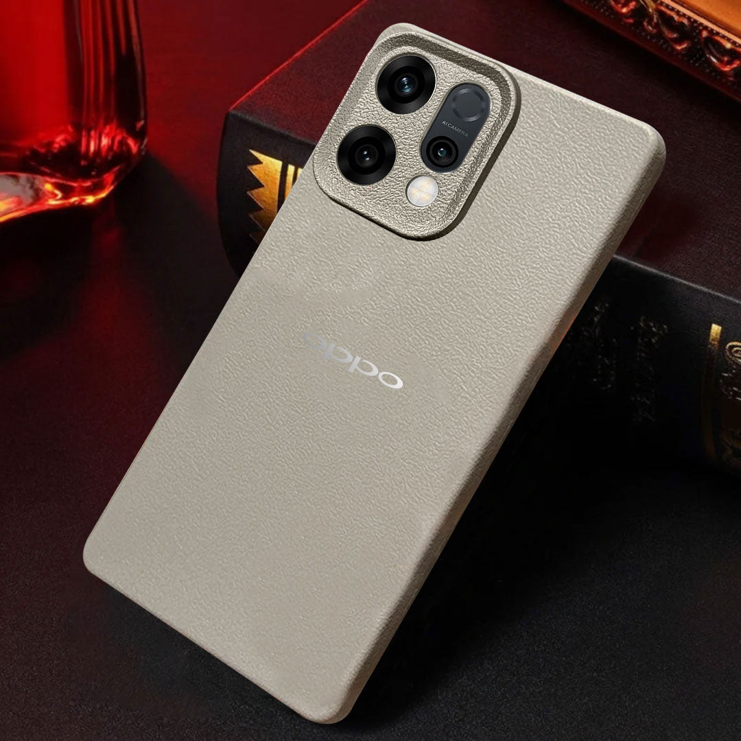 Oppo Reno 14 5G Solid Color Leather Texture Matte Phone Back Case