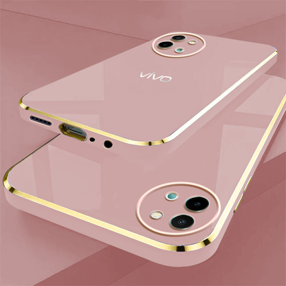 VIVO Y58 5G ULTRA-SHINE GOLD ELECTROPLATED LUXURIOUS  BACK CASE WITH CAMERA PROTECTION