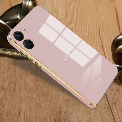 VIVO V29E 5G ULTRA-SHINE GOLD ELECTROPLATED LUXURIOUS  BACK CASE WITH CAMERA PROTECTION