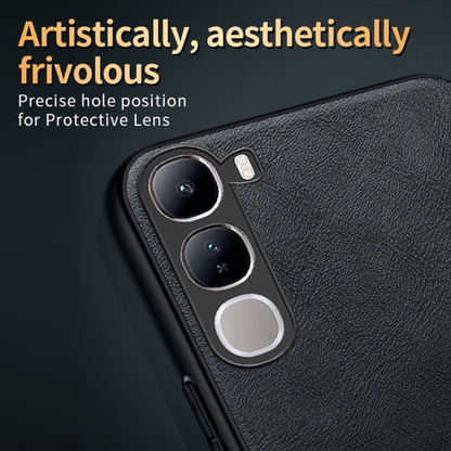 VIVO Y300 5G Business Style PU LEATHER PROTECTIVE BACK CASE WITH CAMERA PROTECTION
