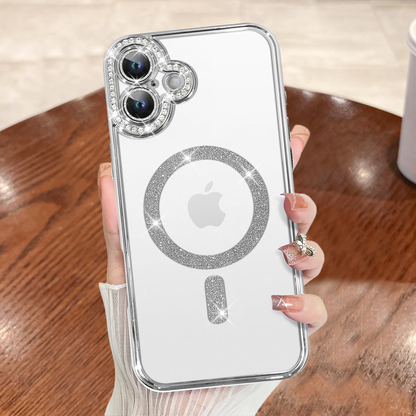 IPHONE 16 PLUS 5G Diamond Gradient Plated MagSafe TPU With Camera Lens Protection Phone Case