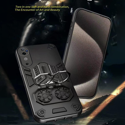 Vivo V40 5G Armor knight Series Camera Protection 2 in 1 Shockproof Phone Cover with Kickstand