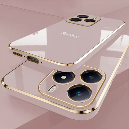 REDMI NOTE 14 5G ULTRA-SHINE GOLD ELECTROPLATED LUXURIOUS  BACK CASE WITH CAMERA PROTECTION