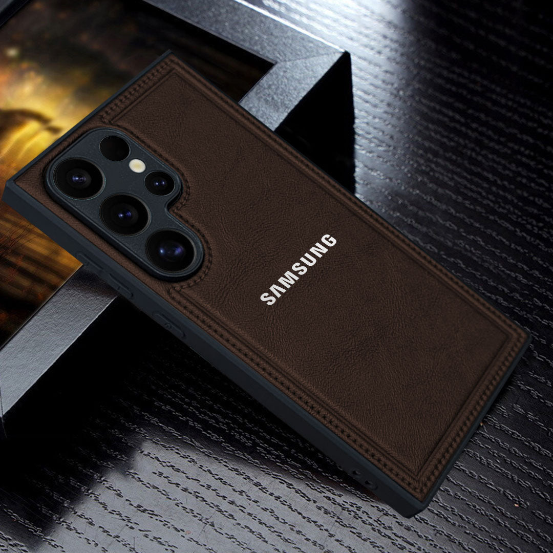 Samsung Galaxy S24 ULTRA 5G Vintage Leather Stitched Protective Back Case