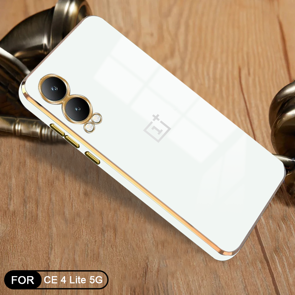 ONEPLUS NORD CE 4 LITE 5G ULTRA-SHINE GOLD ELECTROPLATED LUXURIOUS  BACK CASE WITH CAMERA PROTECTION