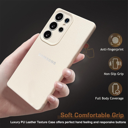 Samsung Galaxy S24 Ultra 5G Solid Color Leather Texture Matte Phone Back Case