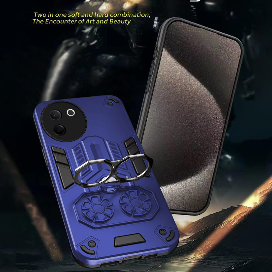 Vivo V30e 5G Armor knight Series Camera Protection 2 in 1 Shockproof Phone Cover with Kickstand