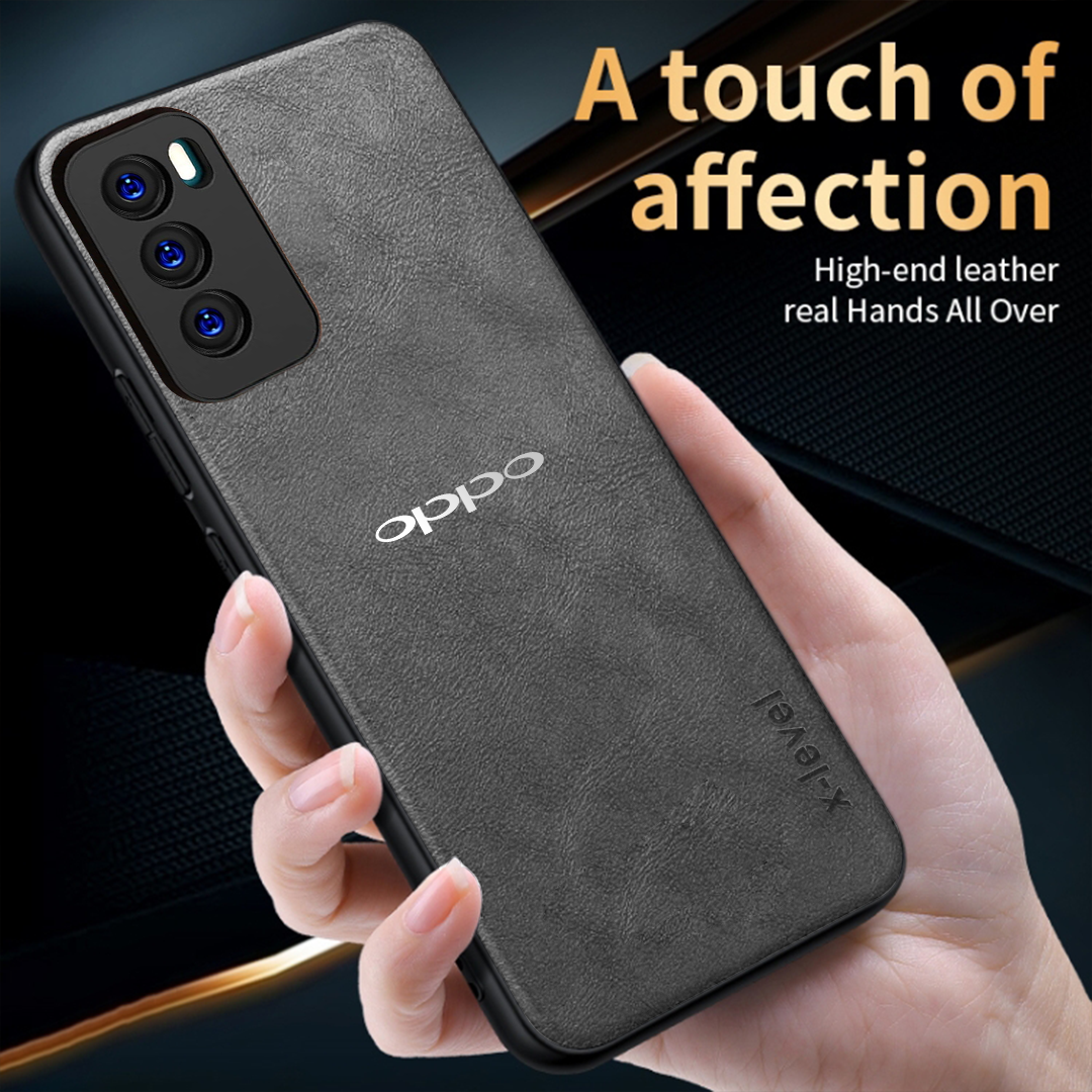 OPPO RENO 12 5G Business Style PU LEATHER PROTECTIVE BACK CASE WITH CAMERA PROTECTION
