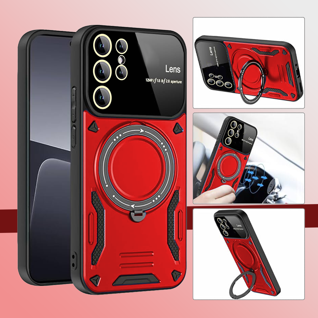 SAMSUNG GALAXY S23 Ultra 5G Heavy Duty Rugged Shockproof Camera Lens Protector Phone Cover with Kickstand