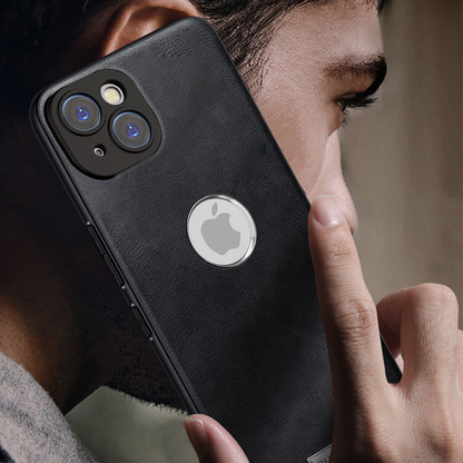 IPHONE 15 5G Business Style PU LEATHER PROTECTIVE BACK CASE WITH CAMERA PROTECTION