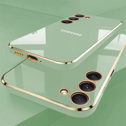 GALAXY S23 5G ULTRA-SHINE GOLD ELECTROPLATED LUXURIOUS  BACK CASE WITH CAMERA PROTECTION