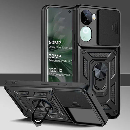 VIVO V40E 5G Armor Military-grade Case With Sliding Camera Cover & 360 Kickstand