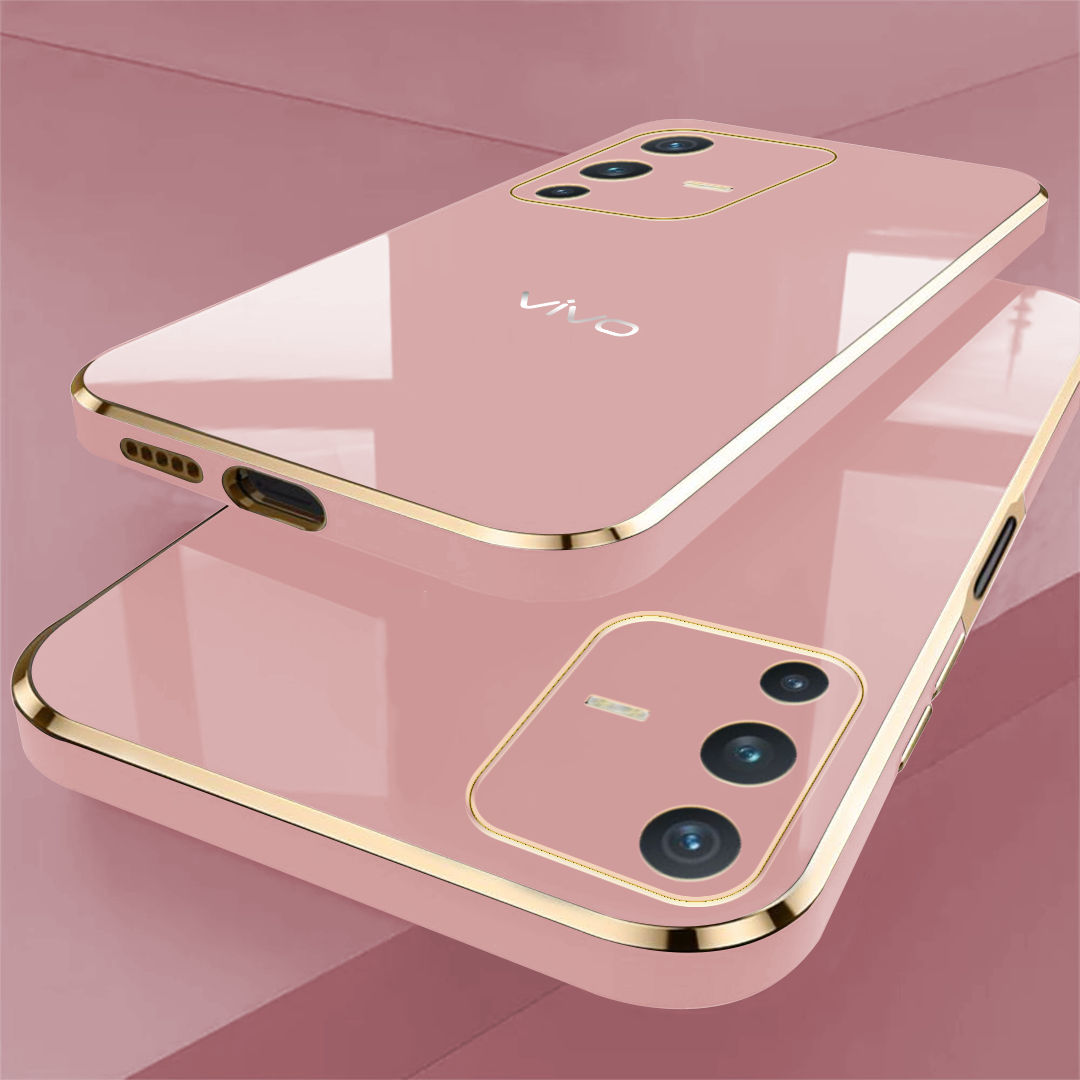 VIVO V23 5G ULTRA-SHINE GOLD ELECTROPLATED LUXURIOUS  BACK CASE WITH CAMERA PROTECTION