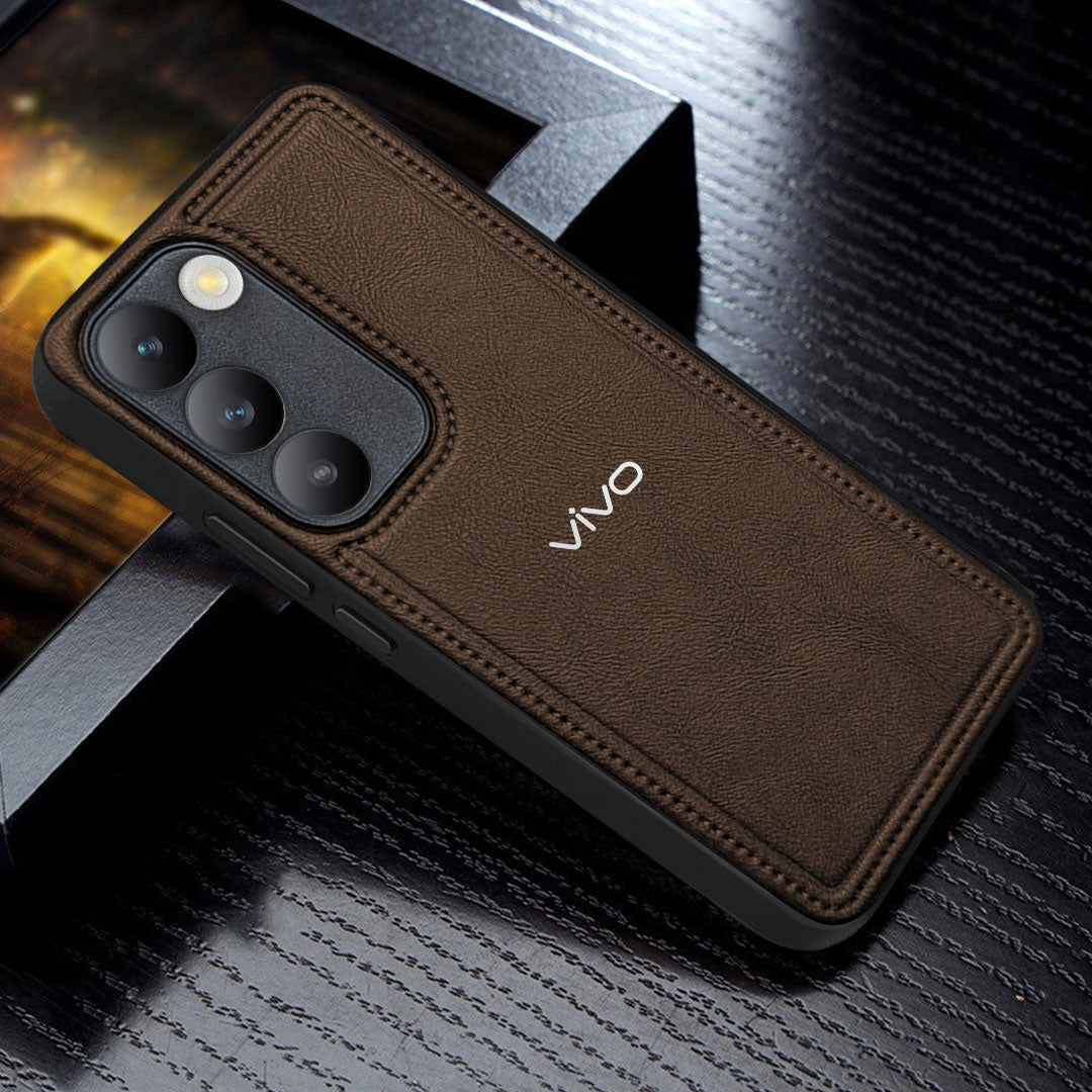 VIVO T3 5G Vintage Leather Stitched Protective Back Case