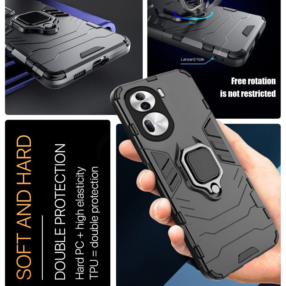 OPPO RENO 11 5G Armour Iron Man Case With Ring Holder