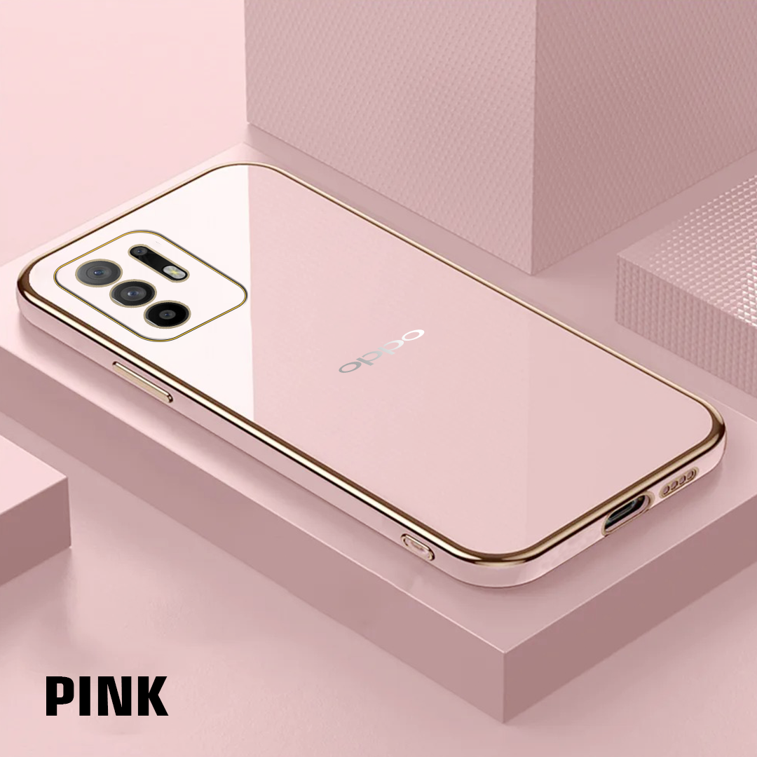 OPPO F19 PRO PLUS ULTRA-SHINE GOLD ELECTROPLATED LUXURIOUS  BACK CASE WITH CAMERA PROTECTION