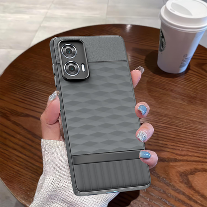 MOTOROLA EDGE 50 FUSION 5G 3D Hexa Cube Design Drop Protection | Camera Protection TPU Back Case