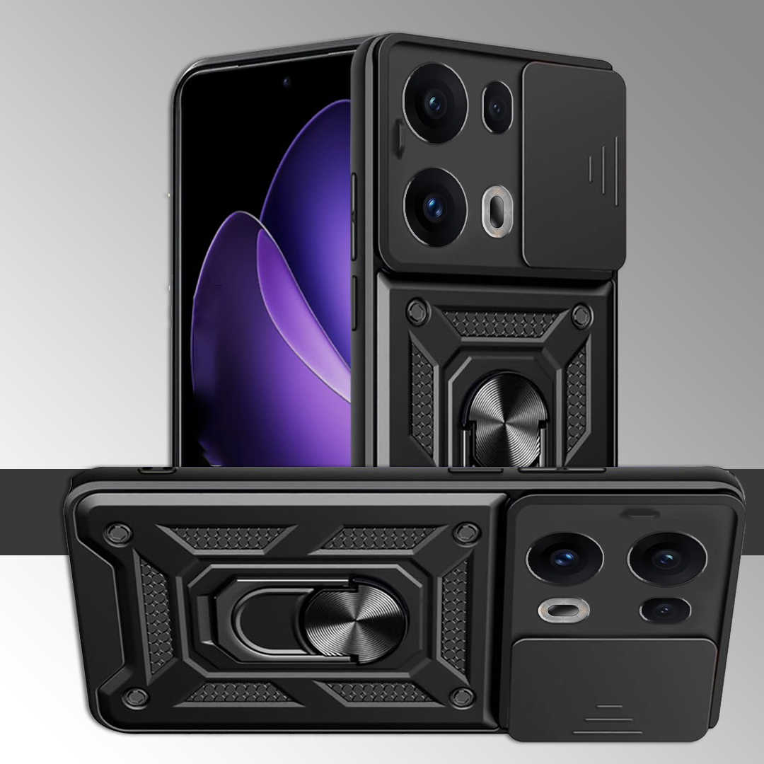 OPPO RENO 13 PRO 5G Armor Military-grade Case With Sliding Camera Cover & 360 Kickstand