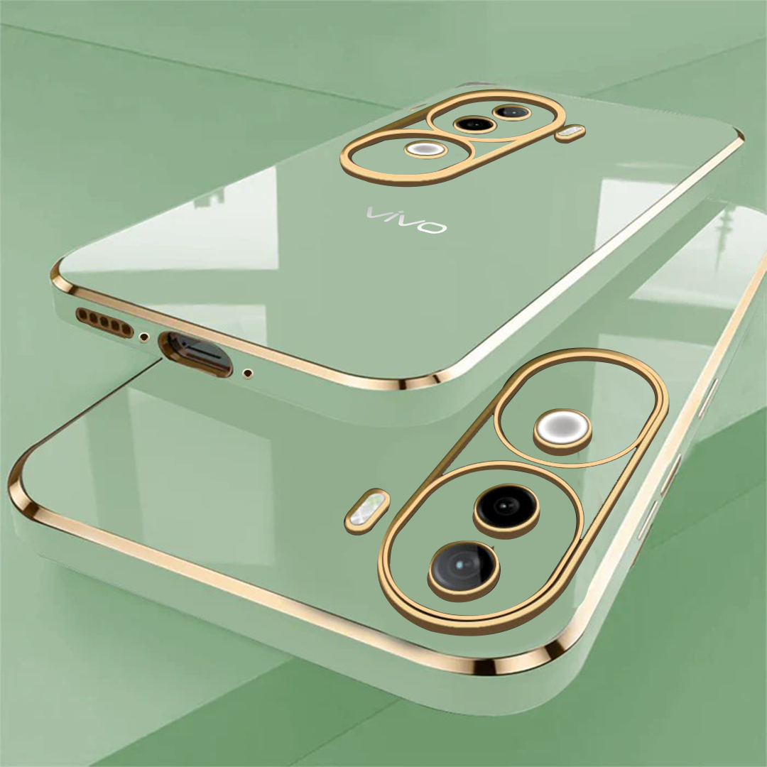 VIVO V40E 5G GOLD ELECTROPLATED LUXURIOUS  BACK CASE WITH CAMERA PROTECTION