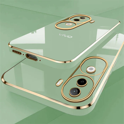 VIVO V40E 5G GOLD ELECTROPLATED LUXURIOUS  BACK CASE WITH CAMERA PROTECTION