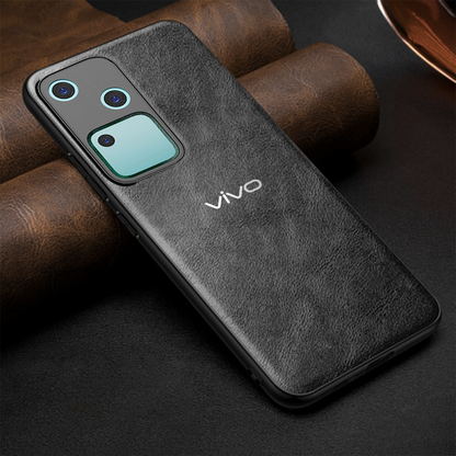 VIVO V30 5G Business Style PU LEATHER PROTECTIVE BACK CASE WITH CAMERA PROTECTION