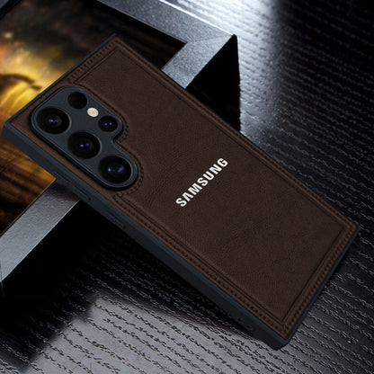 Samsung Galaxy S25 ULTRA 5G Vintage Leather Stitched Protective Back Case